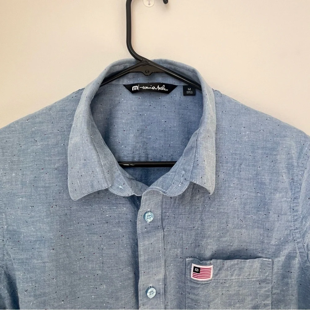 Travis Mathew Eagle Pride Patriotic Button Down Shirt Size Medium